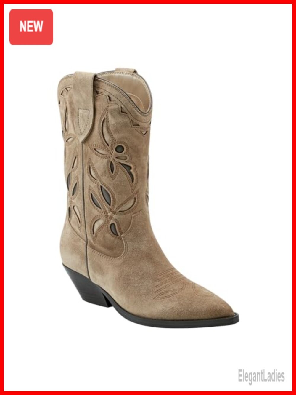 Suede Western Ankle Bootie Pointed Toe Pull-On Dress Boots
